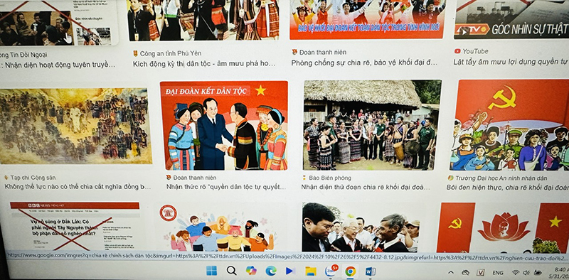 Người dân đề cao cảnh giác trước các thông tin chống phá về chính sách dân tộc trên không gian mạng.