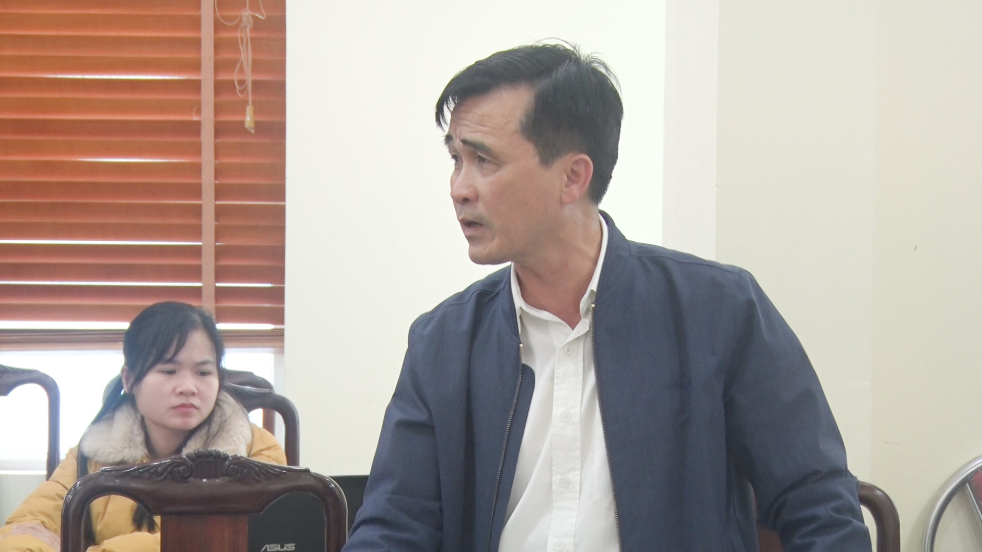 Lãnh đạo xã Tân Trường phát biểu tại hội nghị