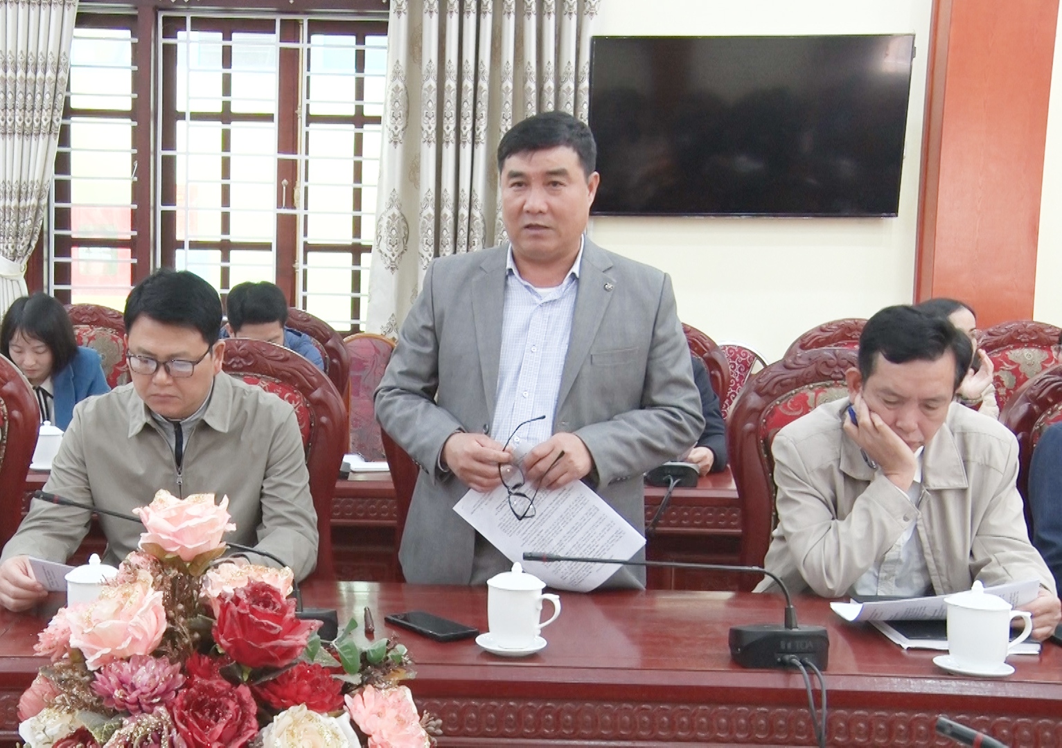 Lãnh đạo phường Hải Thanh phát biểu tại hội nghị